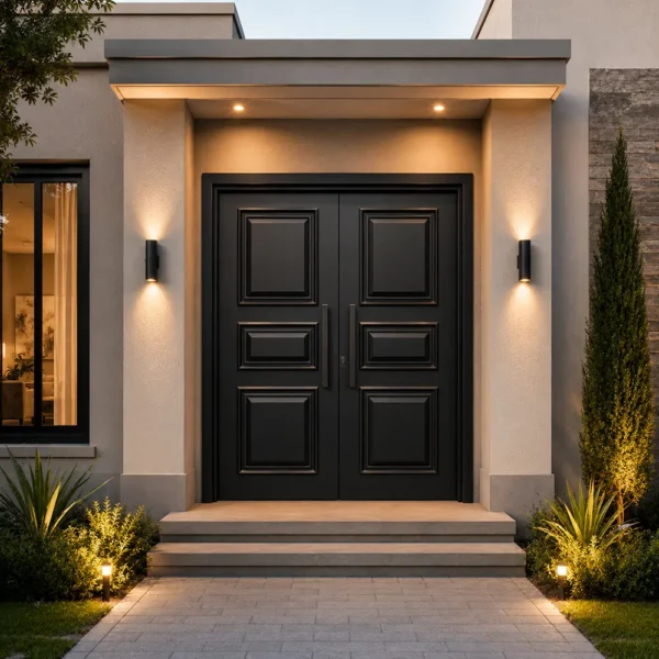Puerta dos hojas triple Tablero Acero reforzada